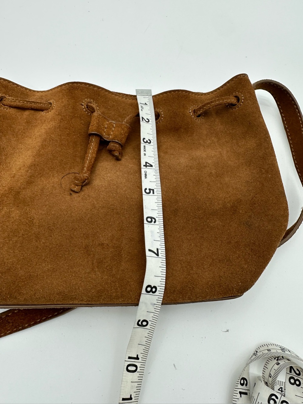 J.Crew Camel Brown Suede Draw String Purse Bag - Picture 3 of 9